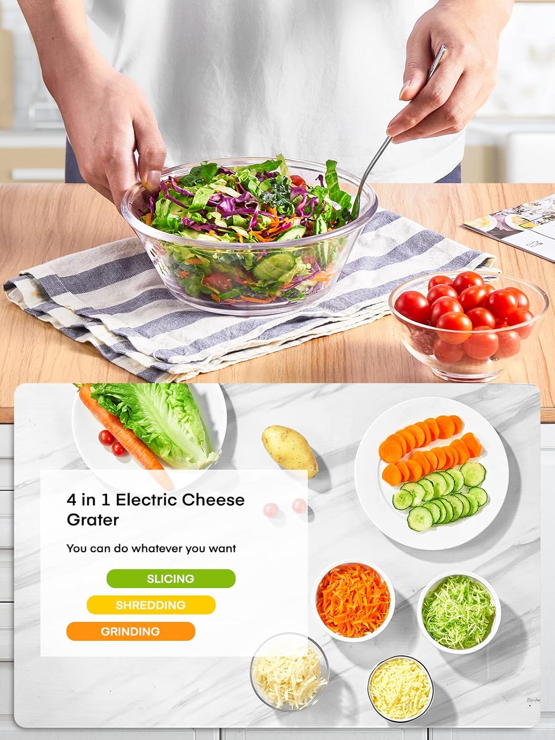 Electric Cheese Grater Salad Maker for Home Kitchen Use R59377