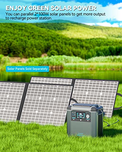 Portable Power Station 1572Wh Solar Generator, Recharge 0-80% in 1 Hour, 3000W Peak, for Camping/RV/Home M436