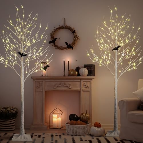 Birch Tree with 48 LED Lights, Warm White, Indoor and Outdoor Y53055