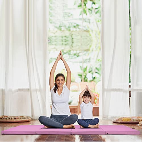 Gymnastics Mat 4x8 ft Folding Exercise Mat with Carry Handles N2334