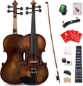 Vangoa Solid Wood Violin 4/4 Full Size Set Fiddle Handmade Varnish, Handcrafted Hardwood Starter Acoustic Violins Kit with Lightweight Hard Case for Beginners, Students, Teens, Adults, Right Handed