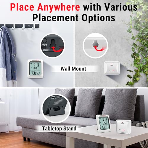 Digital Hygrometer Indoor Outdoor Thermometer with Wireless Humidity Monitor Q784