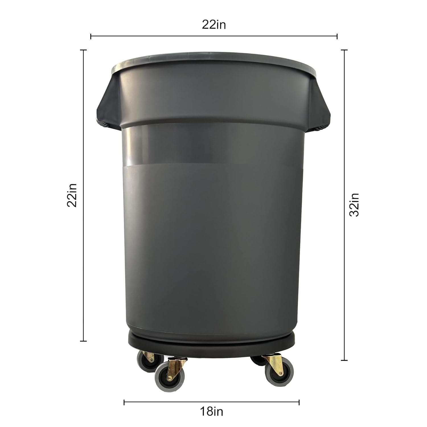 Outdoor Trash Can with Lid and Wheels, 32 Gallon T753568