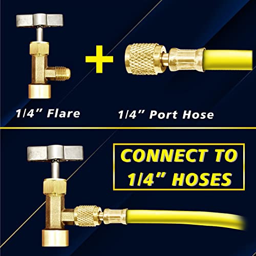 R1234YF Self-Sealing Refrigerant Can Tap Valve with Hose Adapters R38916