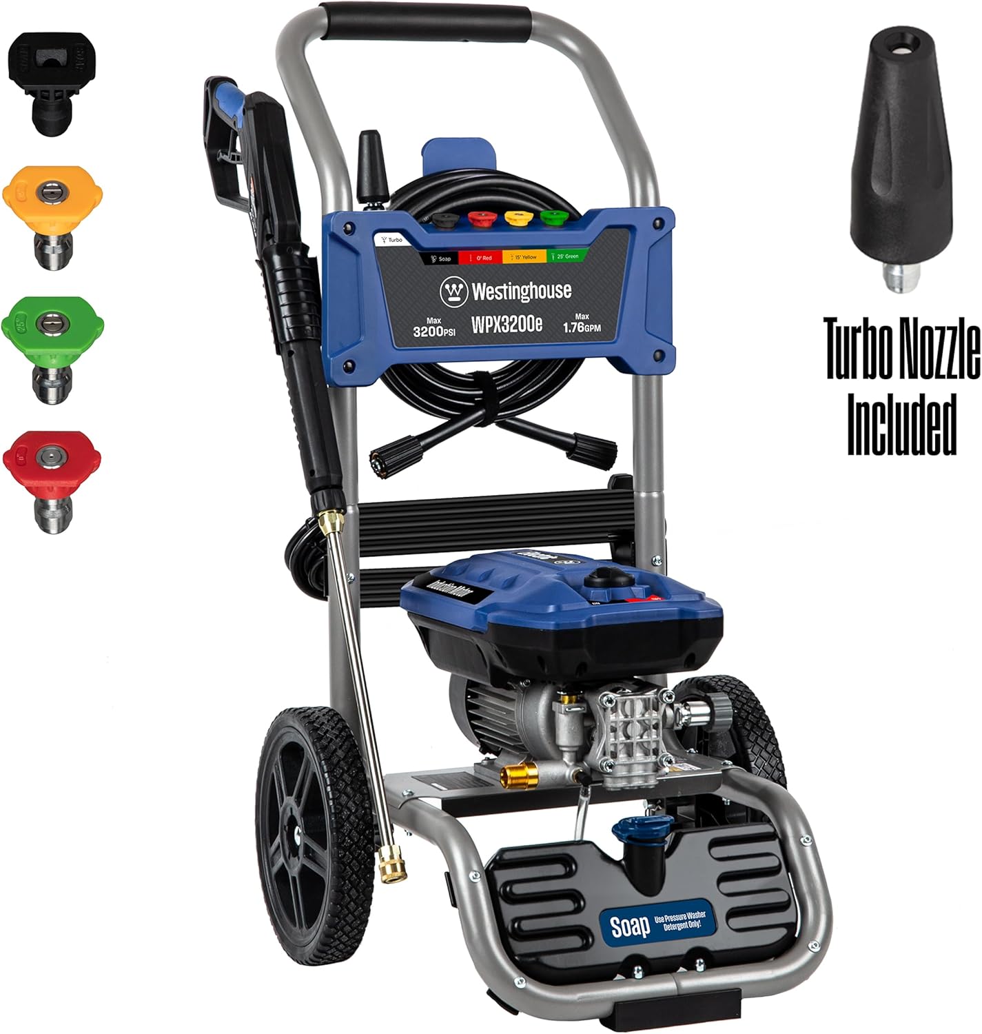 Electric Pressure Washer 3200 PSI with Induction Motor and Soap Tank L9474