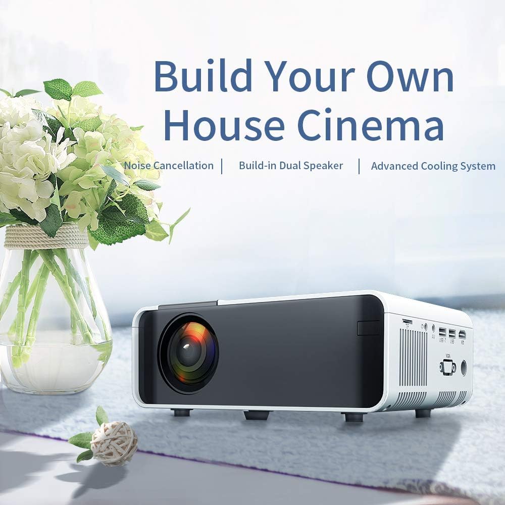 Mini Projector, 1080P HD Portable, HDMI USB AV Input for Home Theater I770