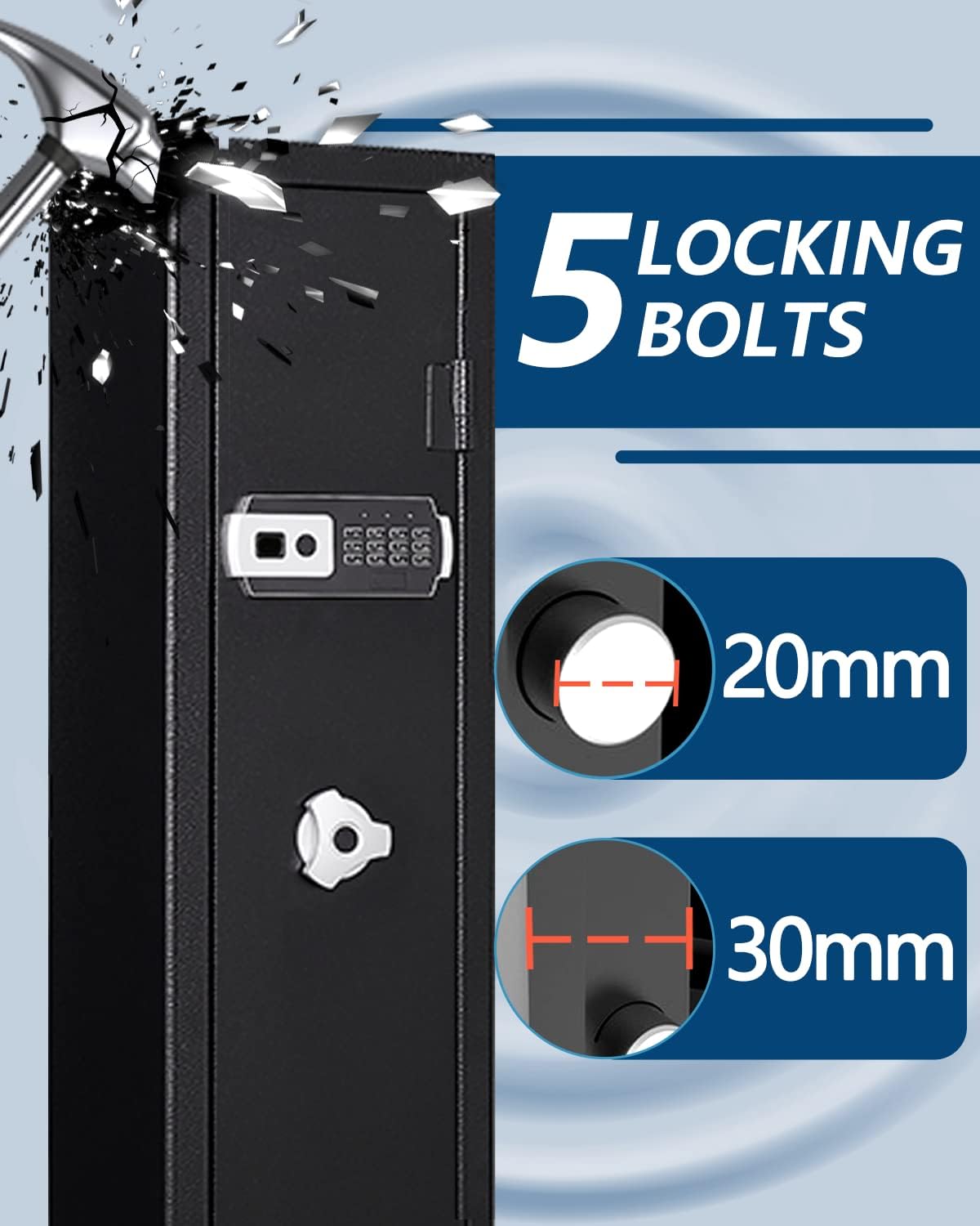 Gun Rifle Safe for Home Rifles and Pistols with Handgun Lock Box and Removable Shelf L678