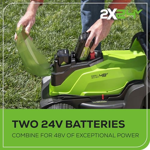 17" Brushless Cordless Push Lawn Mower with Batteries and Charger U7892