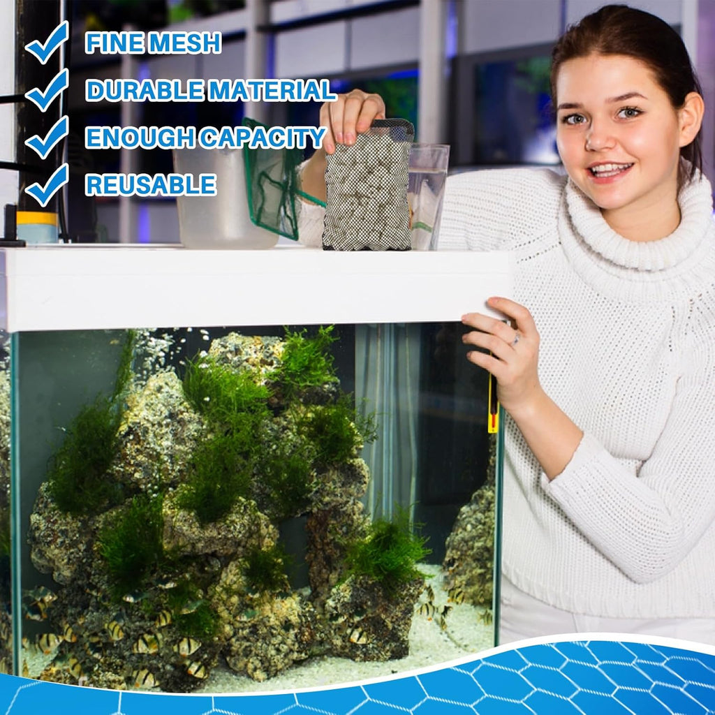 Aquarium Filter Media Bags with Zipper for Fish Tank Pond Q486924