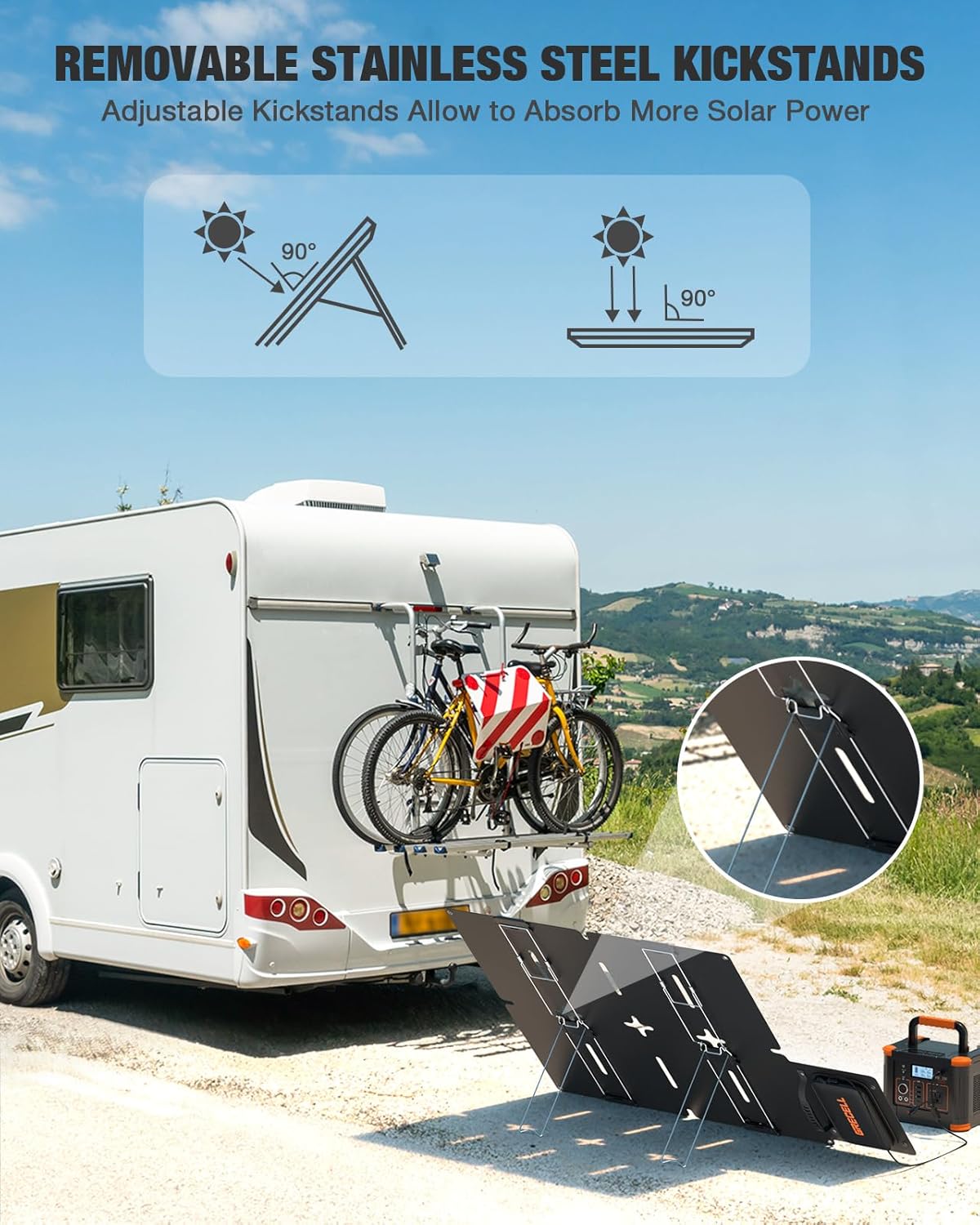 Portable Power Station 300W with 80W Foldable Solar Panel, 288Wh Backup Lithium Battery Y78656