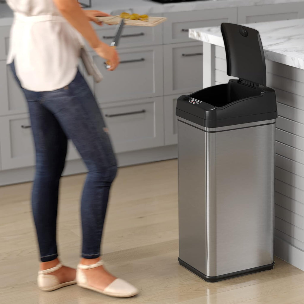 13 Gallon Stainless Steel Automatic Touchless Kitchen Trash Bin M776