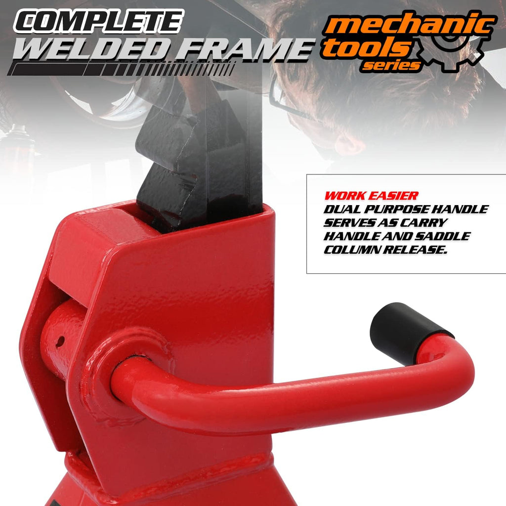 Hydraulic Trolley Floor Jack with 2 Jack Stands, 2 Ton Capacity, Steel, Red S928
