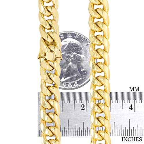 14k Yellow Gold 9mm Miami Cuban Link Chain Necklace J833