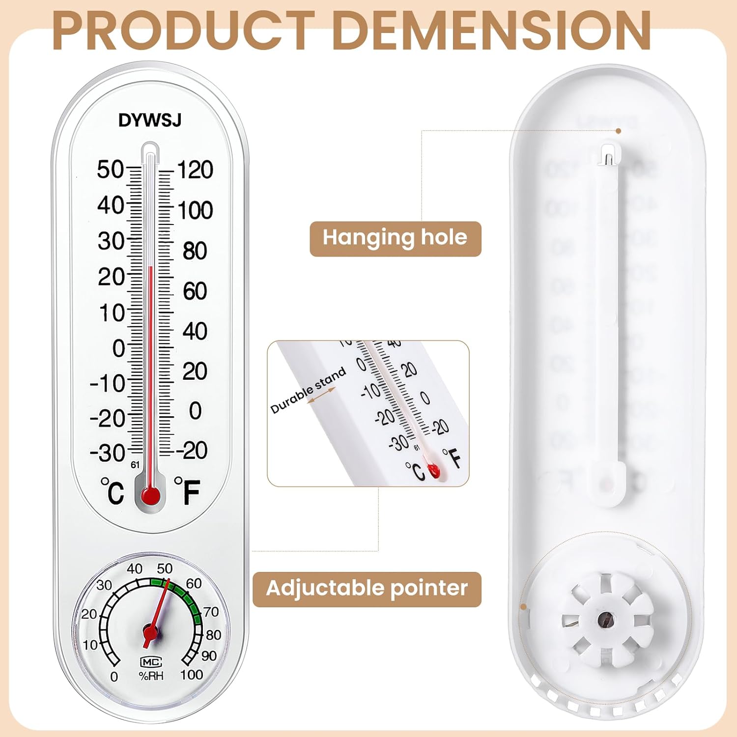 Indoor/Outdoor Thermometer Hygrometer with Celsius/Fahrenheit S320436
