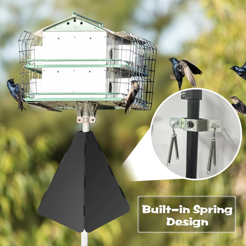 Squirrel Baffle for Bird Feeder Pole, Outdoor Bird Food House Guard, Black Q9846