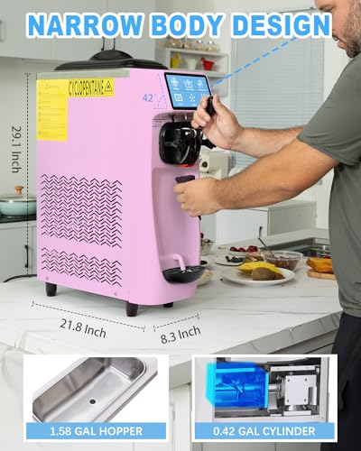 Soft Serve Ice Cream Maker with LCD Touch Screen, 1.6 Gal Tank J154844