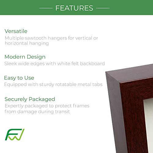11" x 11" Dark Oak Wooden Shadow Box Frame with Tempered Glass and Felt Back I172