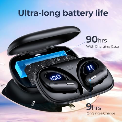 Wireless Earbuds with Charging Case, 90 Hrs Playtime, Waterproof, Purple S550292