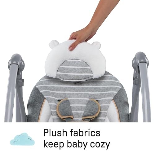 2-in-1 Portable Baby Swing & Infant Seat with Vibrations and Nature Sounds T7354