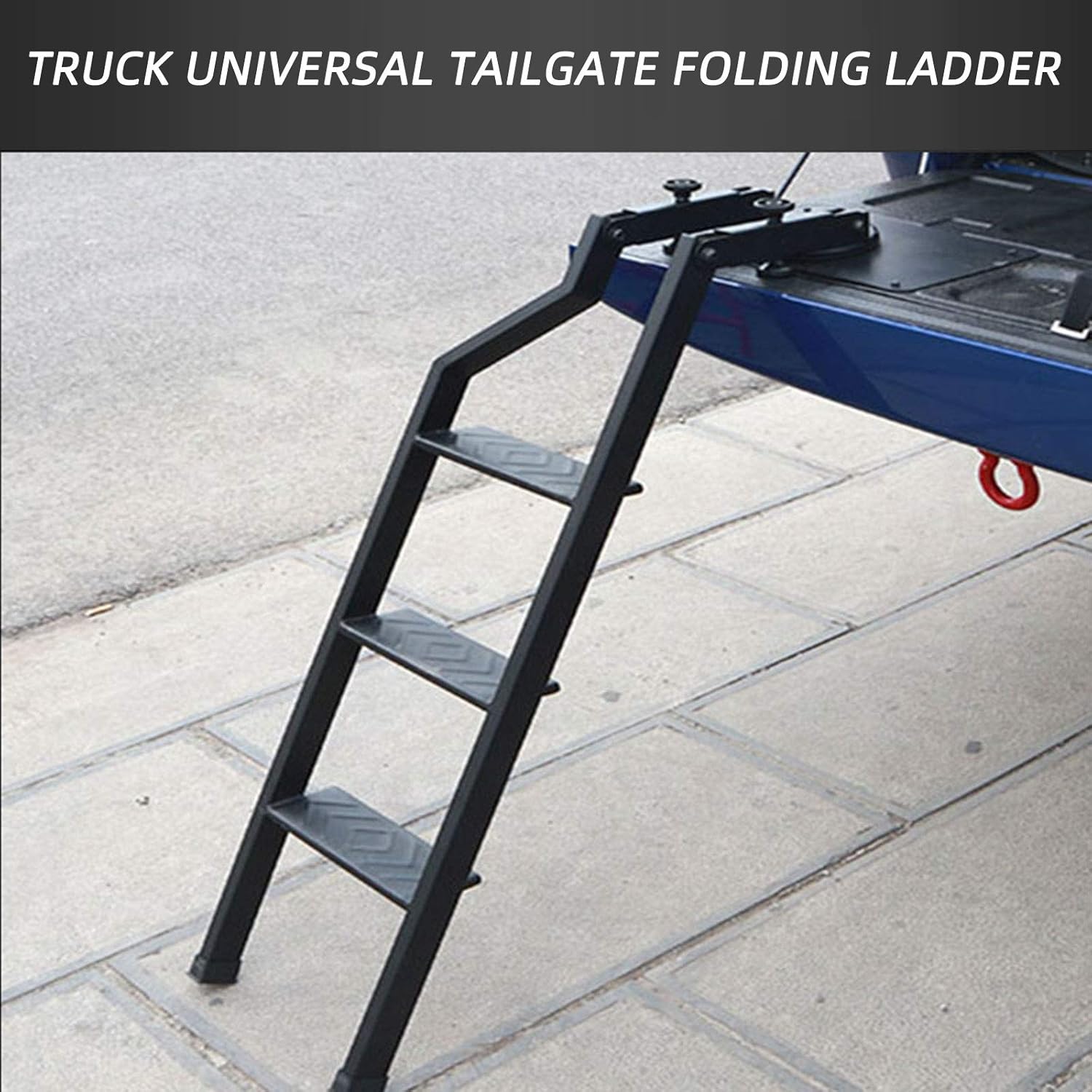 Truck Tailgate Ladder, 360° Rotation, Black Powder Coat E942679