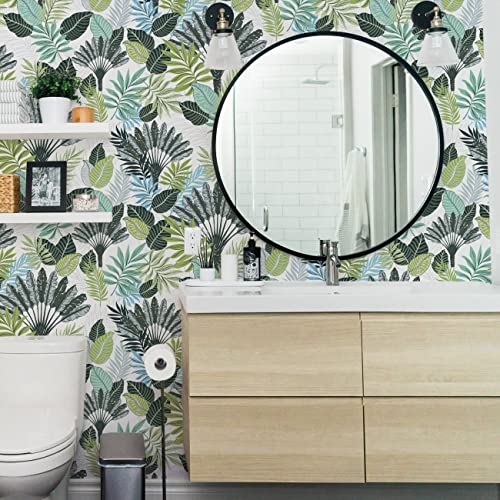 Tropical Peel and Stick Wallpaper Floral Palm Leaf Green Removable P589259