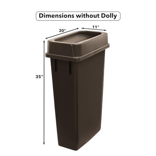 Wheeled Trash Can with Lid, 23 Gallon, Grey V1459