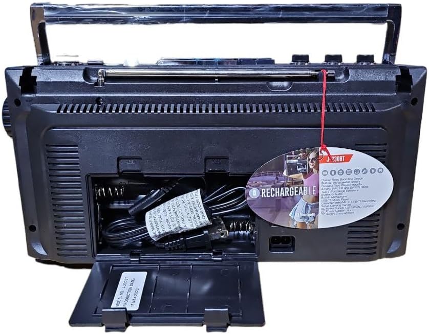 Rechargeable AM/FM/SW Radio Boombox with Bluetooth and USB Recording M980