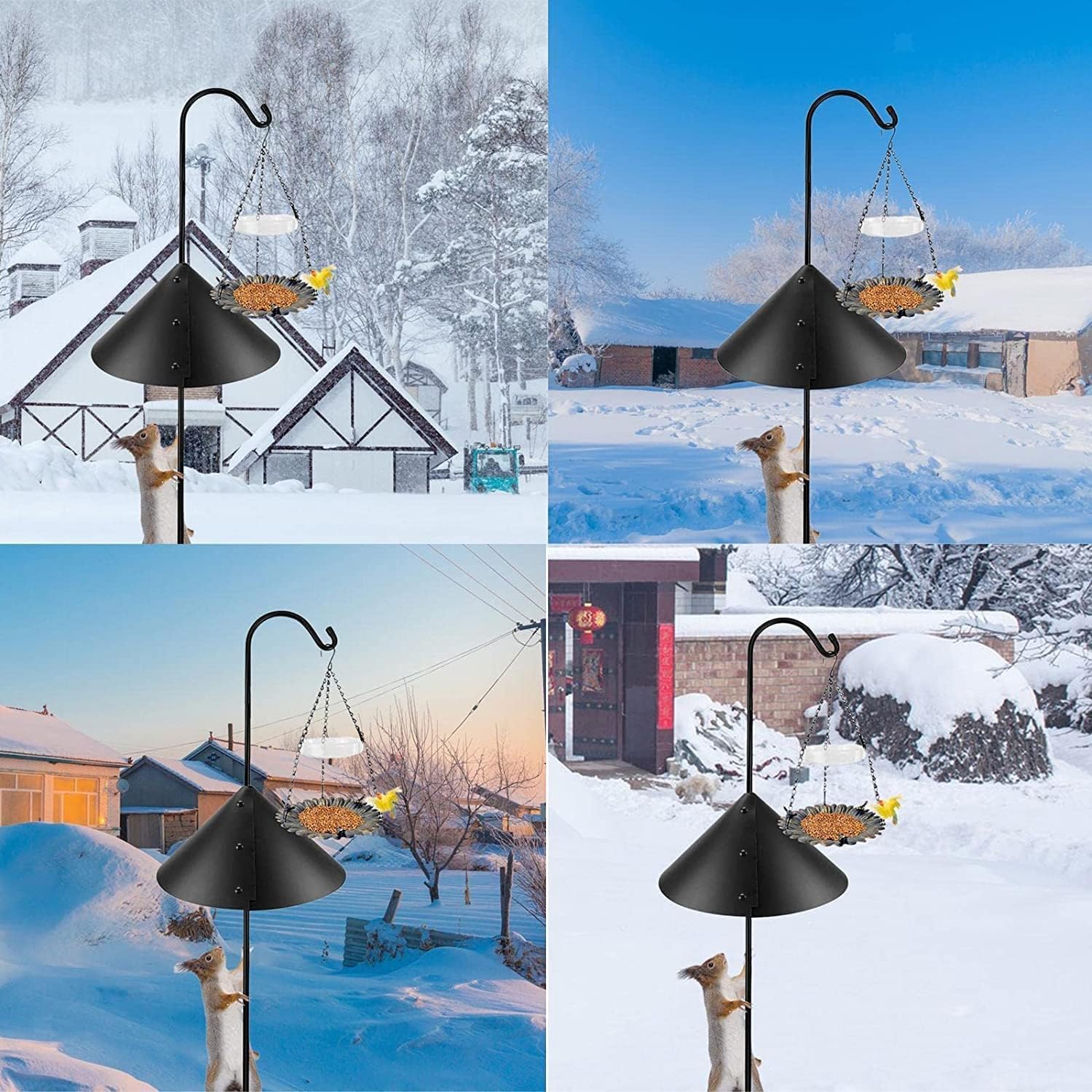 Squirrel Baffle for Bird Feeder Pole, Wrap Around, PP, 2 Pack Z2163