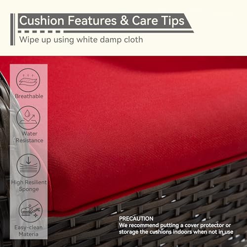 Outdoor Swivel Rocker Patio Chair with Olefin Fabric Cushions H736376