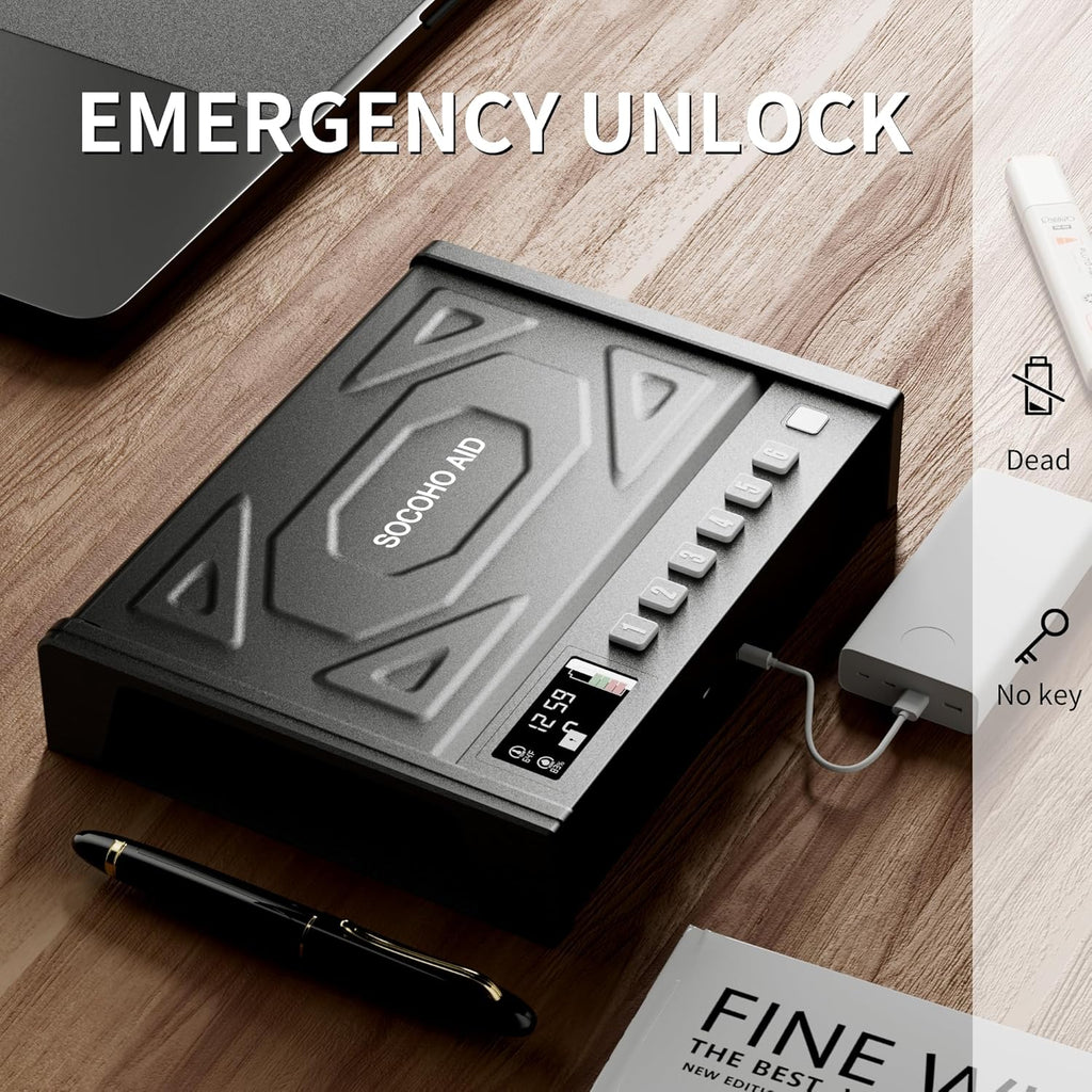 Biometric Fingerprint Gun Safe for Pistols, Quick Access Lock Box K2214