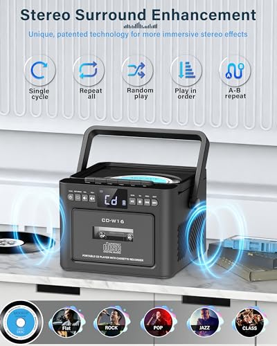 Portable CD Player with Cassette and Bluetooth Radio X93122