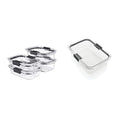 Rubbermaid Brilliance Glass Food Storage Containers Set (4 containers + 4 lids) and Large 9.6 Cup Container