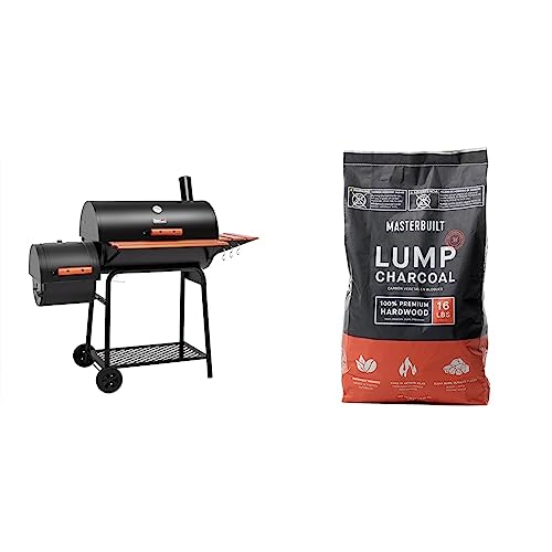 Royal Gourmet CC1830W 30 Barrel Charcoal Grill with Side Table, 627 Square Inches, Outdoor Backyard, Patio and Parties, Black