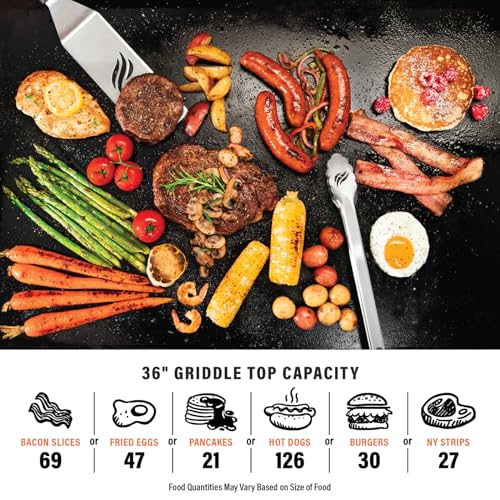 36 Inch Gas Griddle with Hood Cooking Station 4 Burner Flat Top Propane Outdoor U850620