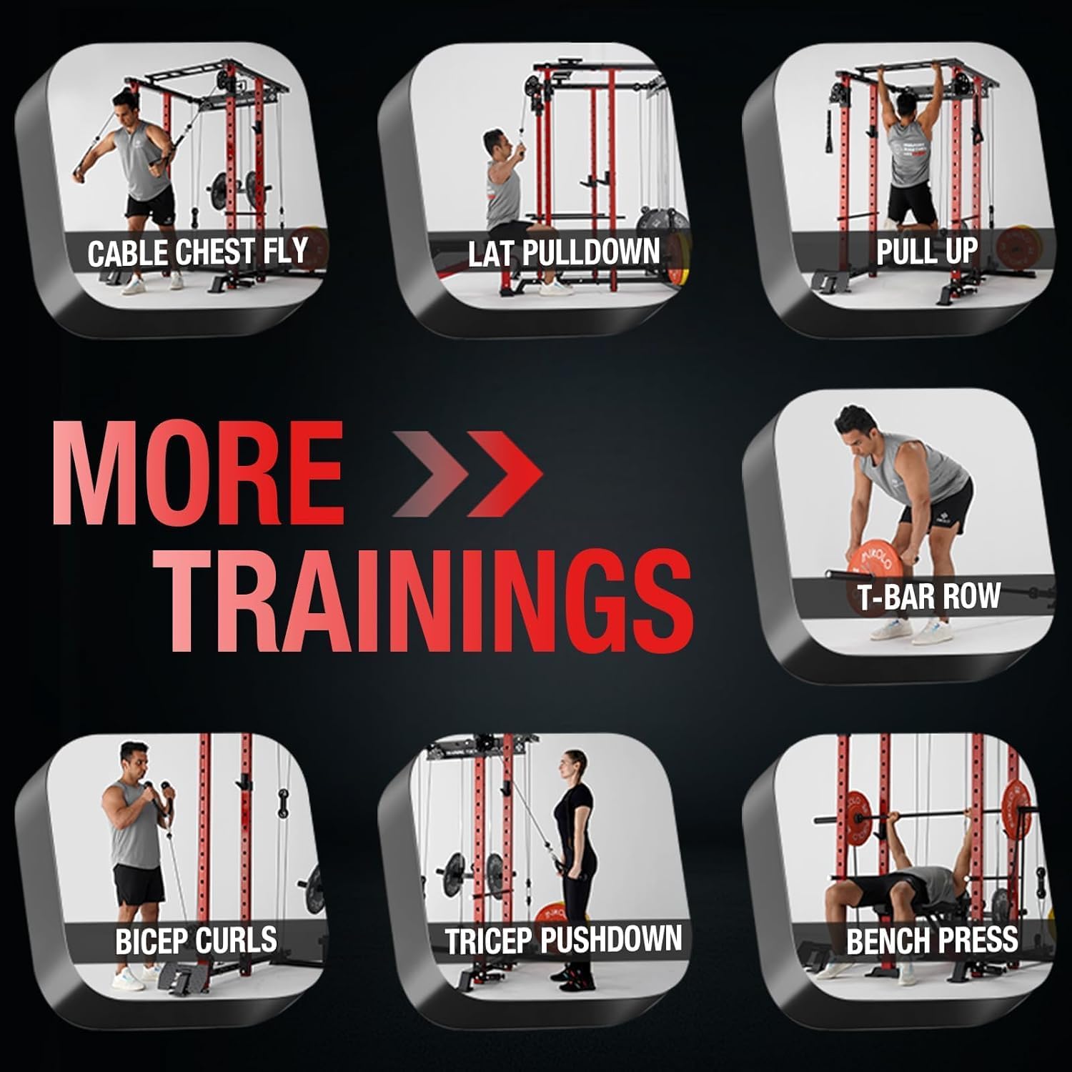 Power Cage with Cable Crossover and Lat Pull Down System for Home Gym A1650