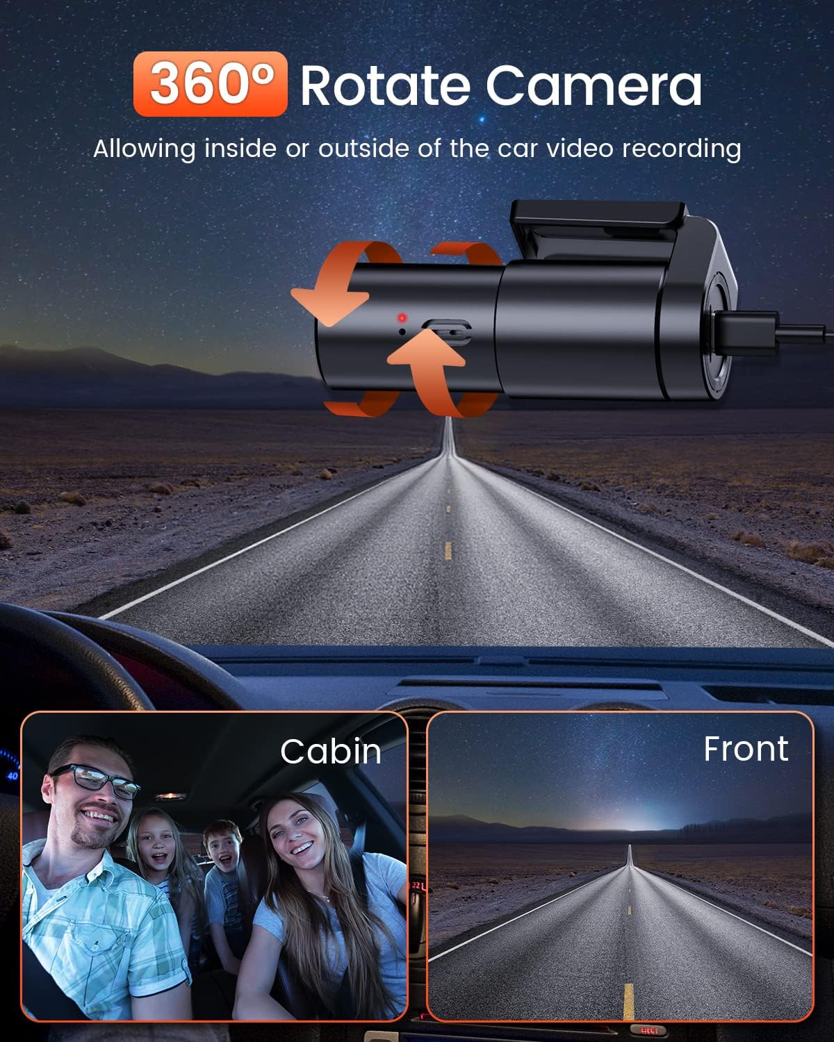 2.5K Front Dash Cam with Night Vision and Parking Mode K233036