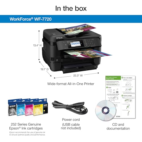 Wireless Wide-format Color Inkjet Printer with Copy, Scan, Fax and Ethernet E39046
