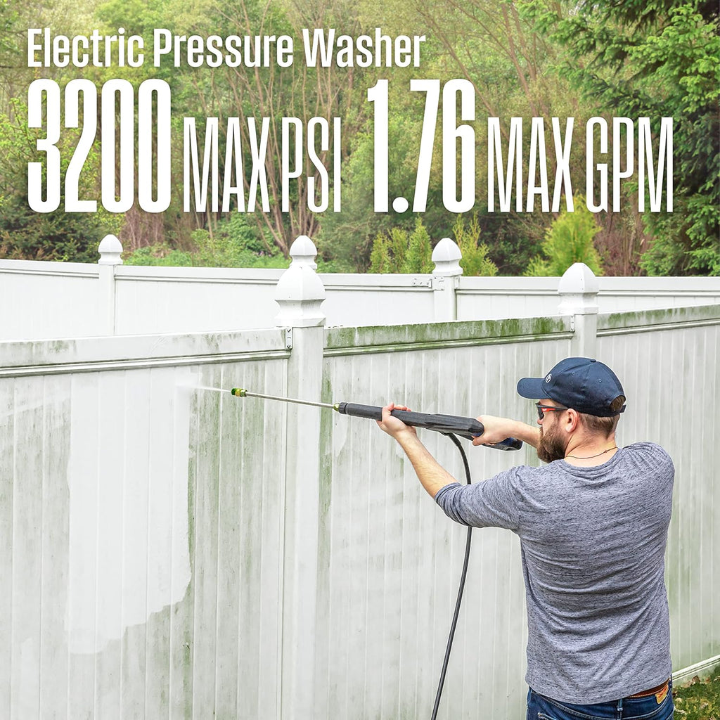 Electric Pressure Washer 3200 PSI with Induction Motor and Soap Tank L9474