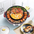 Electric Grill and Hot Pot, 2 in 1 Hot Pot with Grill with Dual Temp Control 2000W Electric Korean BBQ Grill Smokeless Hot Pot Grill with Nonstick Coating for Family and Friends Gathering