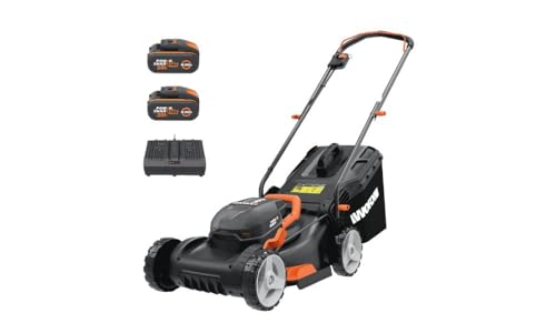 WORX WG743E Cordless Lawnmower 40 V - Professional Lawnmower with Mulching Function & PowerShare Battery - Lawn Mowing without Cable - Ideal for Gardens up to 500 m²