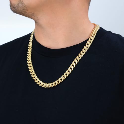 14k Yellow Gold Miami Cuban Link Chain Necklace A9895