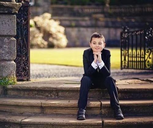 Boys Linen 2 Piece Suit Jacket and Pant for Beach Wedding G85826