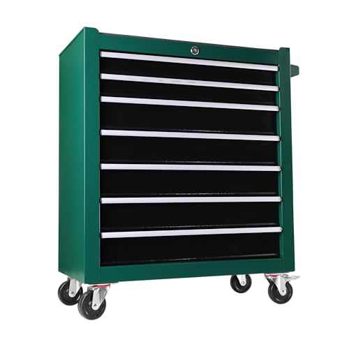 Rolling Tool Chest with Wheels, 5 Drawers, Blue & Grey F282