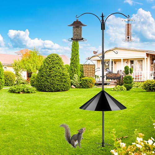 Squirrel Baffle for Bird Feeder Pole, 19 Inch, Outdoor Pole Mount, Black G376513