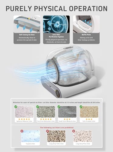 Self-Cleaning Cat Litter Box, Extra Large Automatic for Multiple Cats with App Control C6432