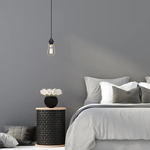 6 Pack Plug-in Hanging Light Kit with On/Off Switch, 12 FT Cord, Black O127830