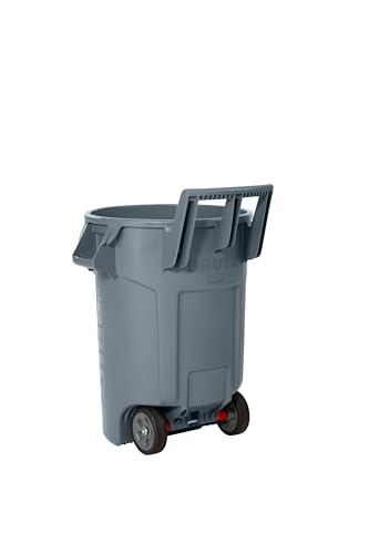 Vented Wheeled Trash Container, 32 Gal, Gray F3598