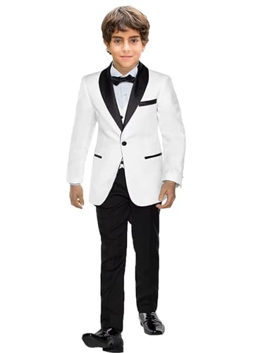 Boys 3 Piece Tuxedo Set Slim Fit Dress Outfit W984077