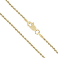 Honolulu Jewelry Company 14K Real Solid Yellow Gold 1mm or 2mm Rope Chain Necklace Lobster Clasp, 16" - 24"
