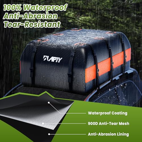 Car Rooftop Cargo Bag Carrier, Waterproof, Anti-Slip, for Vehicles with or without Rack A634